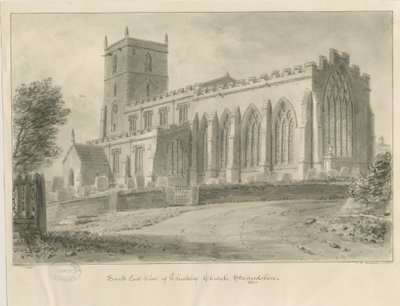 Checkley Church by John Chessell Buckler