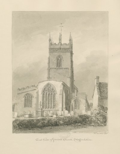 Gnosall Church by John Chessell Buckler