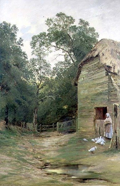 A Surrey Farmyard by John Clayton Adams