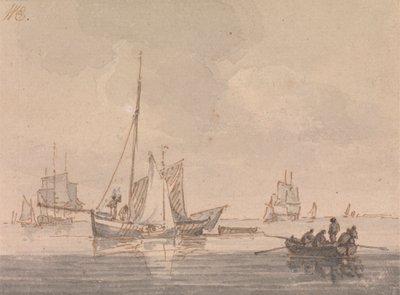 Shipping in a Calm by John Cleveley the Younger