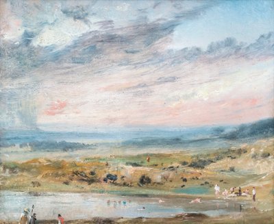 Hampstead Heath, with Pond and Bathers by John Constable