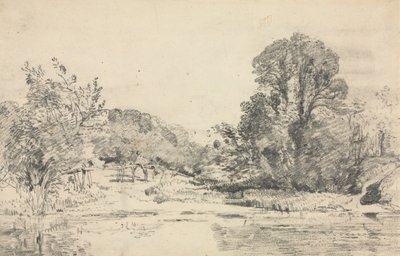 Landscape with Trees Surrounding a Pond by John Constable