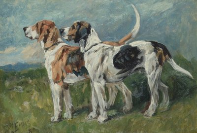 Pair of Foxhounds, 1900 by John Emms