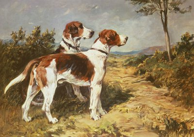 Two Hounds in a Landscape by John Emms