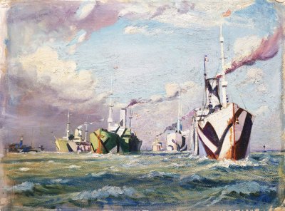 A Cunarder (steamship), c.1918 by John Everett