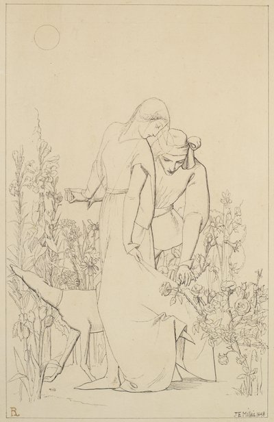 Lovers by a Rosebush, 1848 by John Everett Millais