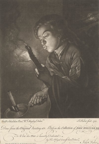 Boy Lighting a Candle by John Faber the younger