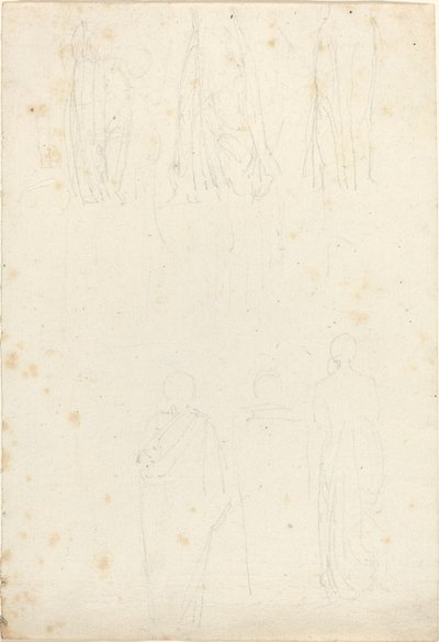 Sheet of Studies of Cloaked Figures by John Flaxman