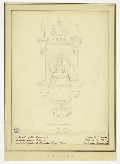 The Monument of Doctor Lawrence Humphrey by John Flaxman