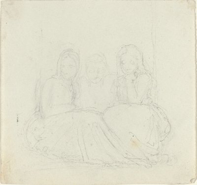 Three Seated Female Figures by John Flaxman