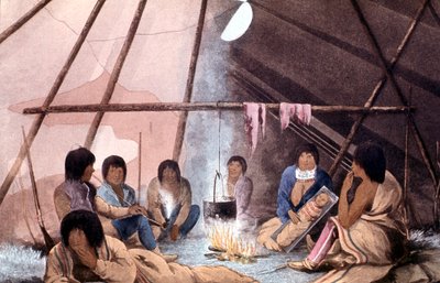 Interior of Cree Indian Tent by John Franklin