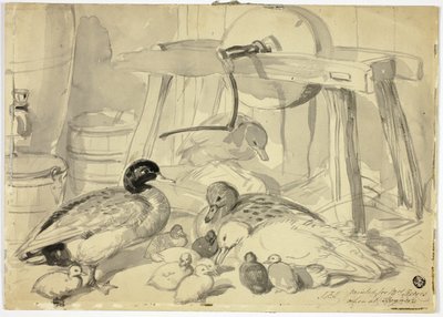 Ducks, Ducklings and Grindstone by John Frederick Herring I