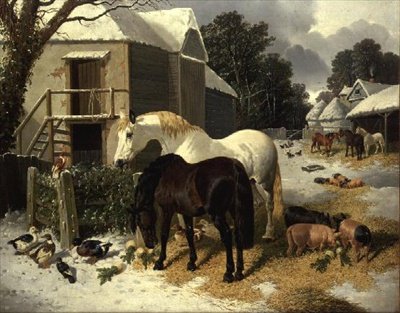 The Farmyard in Winter by John Frederick Herring Jnr