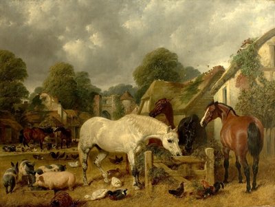Horses in a Paddock by John Frederick Herring Senior