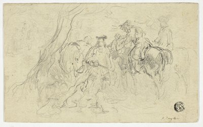 Calvarymen Beside Tree by John Frederick Tayler