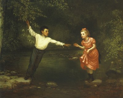Stepping Stones over the Creek by John George Brown