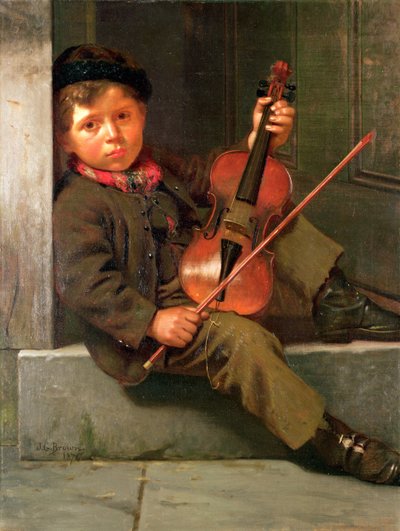 The Boy Violinist by John George Brown