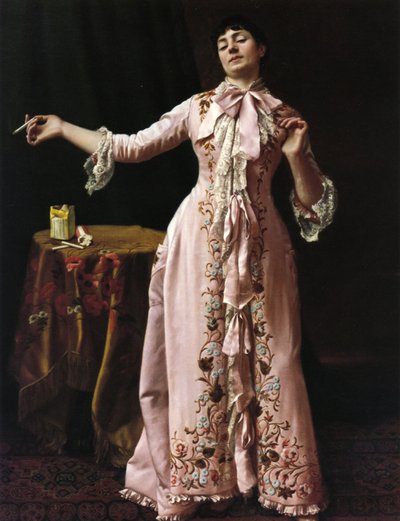 Woman Smoking by John George Brown