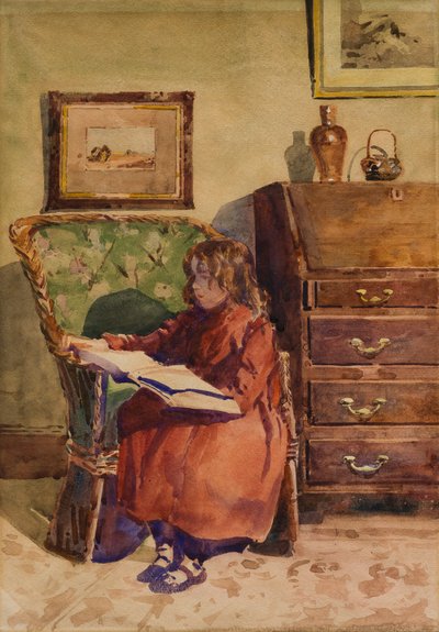 Girl Sitting Reading by John Guttridge Sykes