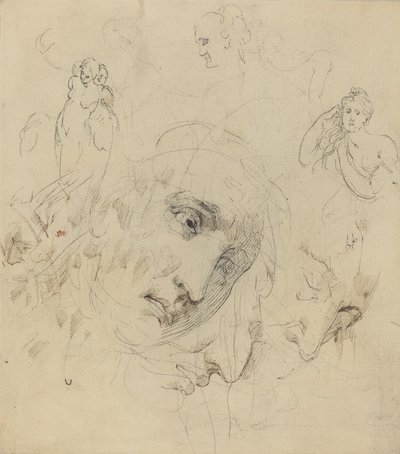 Studies with Central Female Face by John Hamilton Mortimer