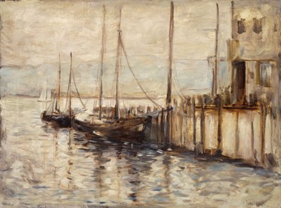 Fishing Boat in a Harbor by John Henry Twachtman