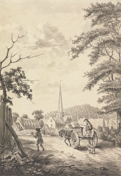 Ledbury Church and Village, Herefordshire by John James Barralet