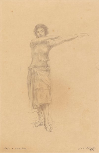 Taupo Dancing the Standing Siva, Samoa by John La Farge