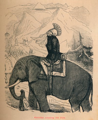 Hannibal crossing the Alps by John Leech