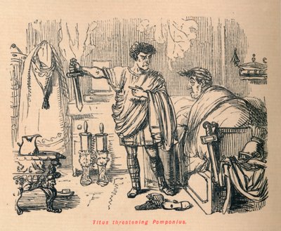 Titus threatening Pomponius, 1852 by John Leech