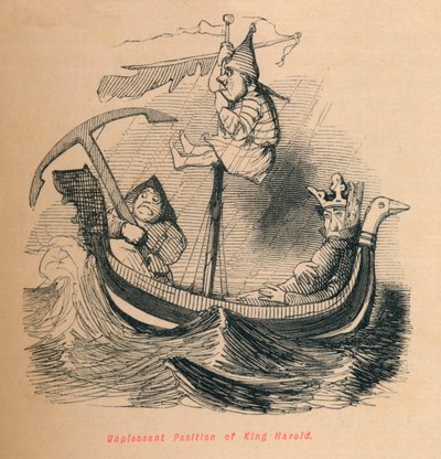 Unpleasant Position of King Harold, c1860 by John Leech