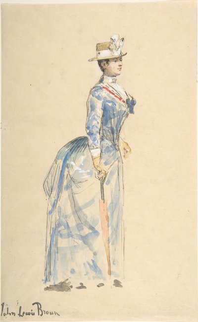 Woman Dressed in Blue, 19th century by John Lewis Brown