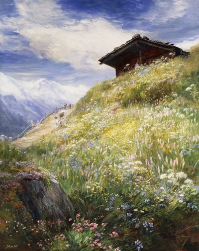 An Alpine Meadow, Switzerland by John MacWhirter