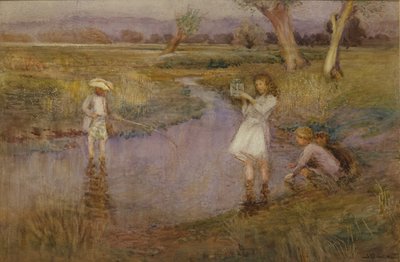 Catching Minnows - Town Meadows, Maidstone, Kent by John Pedder