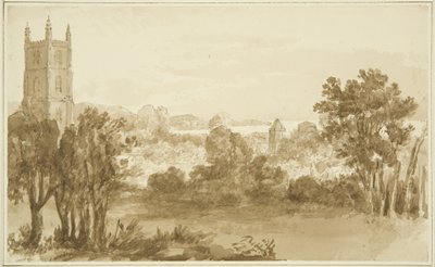 Portbury Church and Posset Point by John Reverend Eden