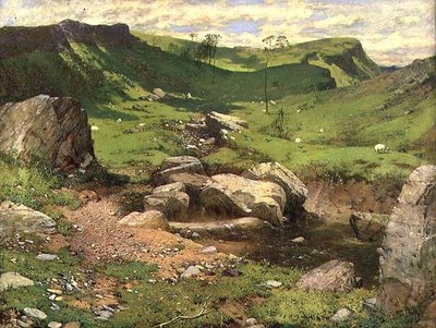 A Rocky Stream in a Mountainous Landscape by John Ritchie