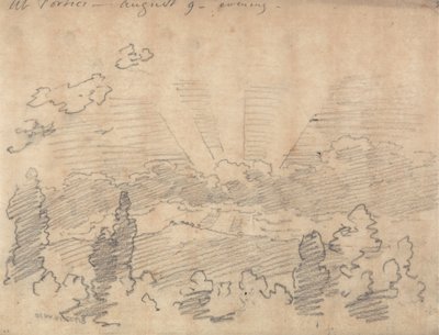 At Portici, Evening, August 9 by John Robert Cozens