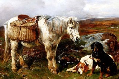 Highland Pony with Dogs by John Sargent Noble