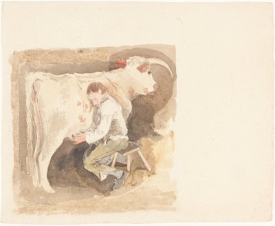 Boy Milking Cow by John Sell Cotman