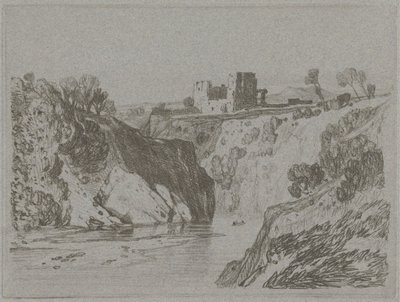 Castle Above a Rocky Gorge by John Sell Cotman
