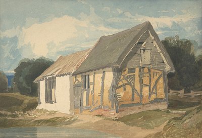 Farm Building by a Pond by John Sell Cotman