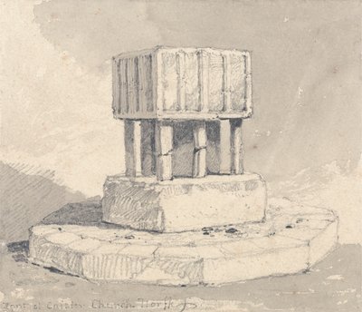 Font at Caister Church, Norfolk by John Sell Cotman