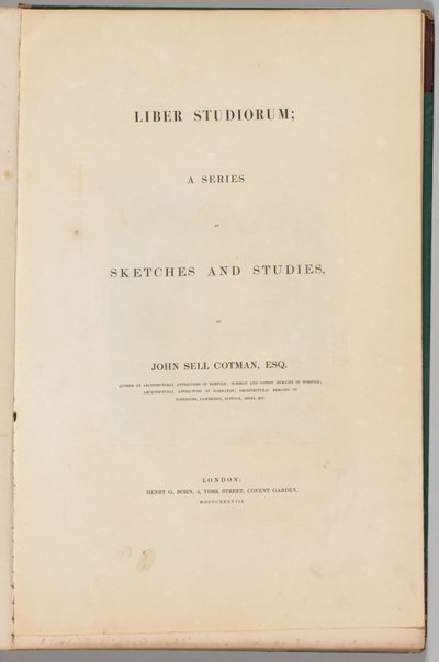 Liber Studiorum: Title Page, 1838 by John Sell Cotman