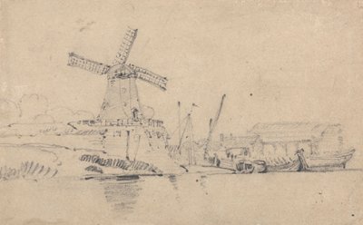 River and Windmill by John Sell Cotman