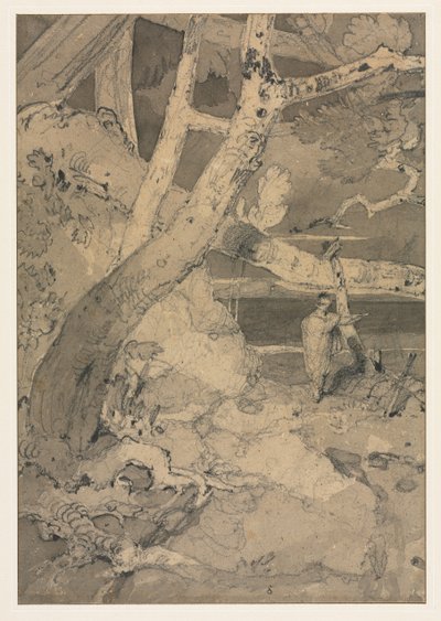 Traveler in a Woodland Landscape, 1806 by John Sell Cotman