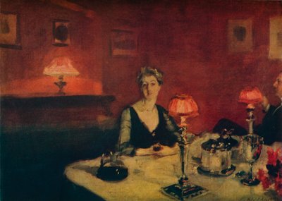 A Dinner Table at Night by John Singer Sargent