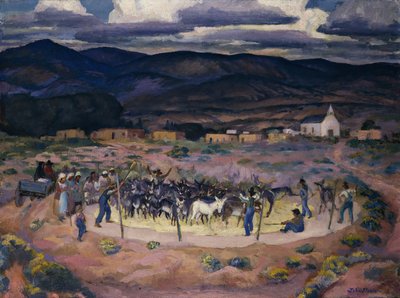 Burros Threshing by John French Sloan