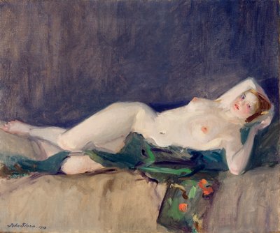 Nude, Green Scarf by John French Sloan