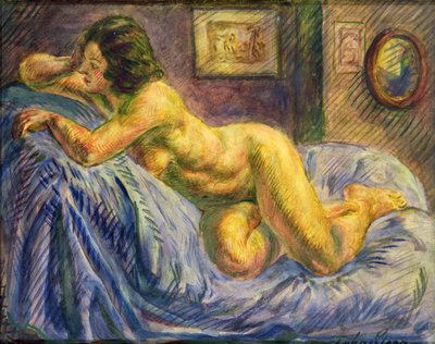 Nude on Blue by John Sloan