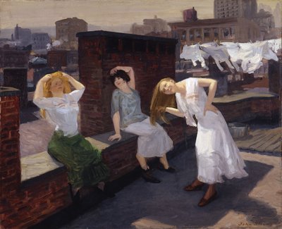 Sunday, Women Drying Their Hair by John French Sloan