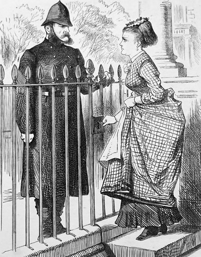 A Policeman Speaking with a Young Woman by John Tenniel